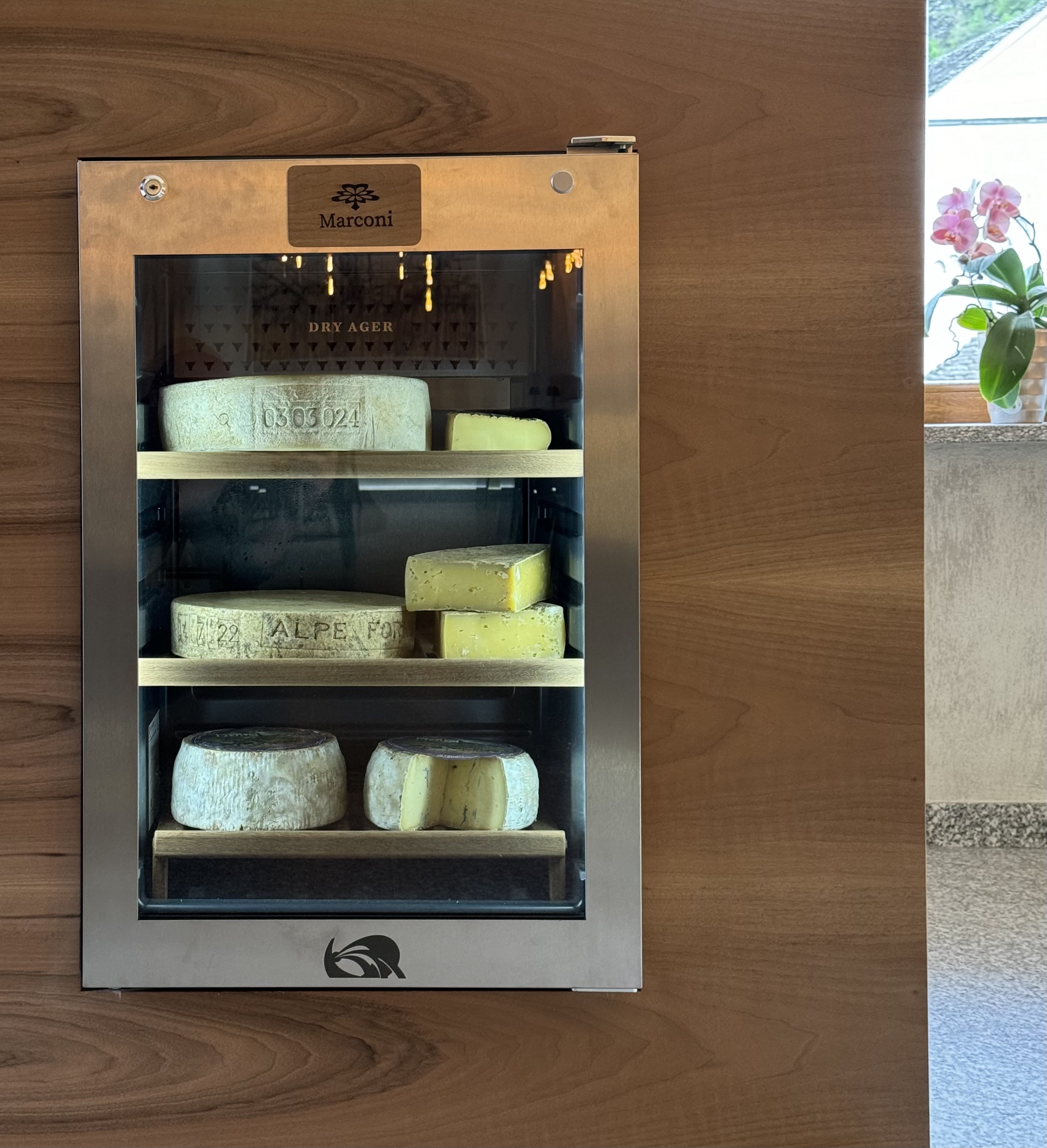 Refrigerated display for the cheese selection