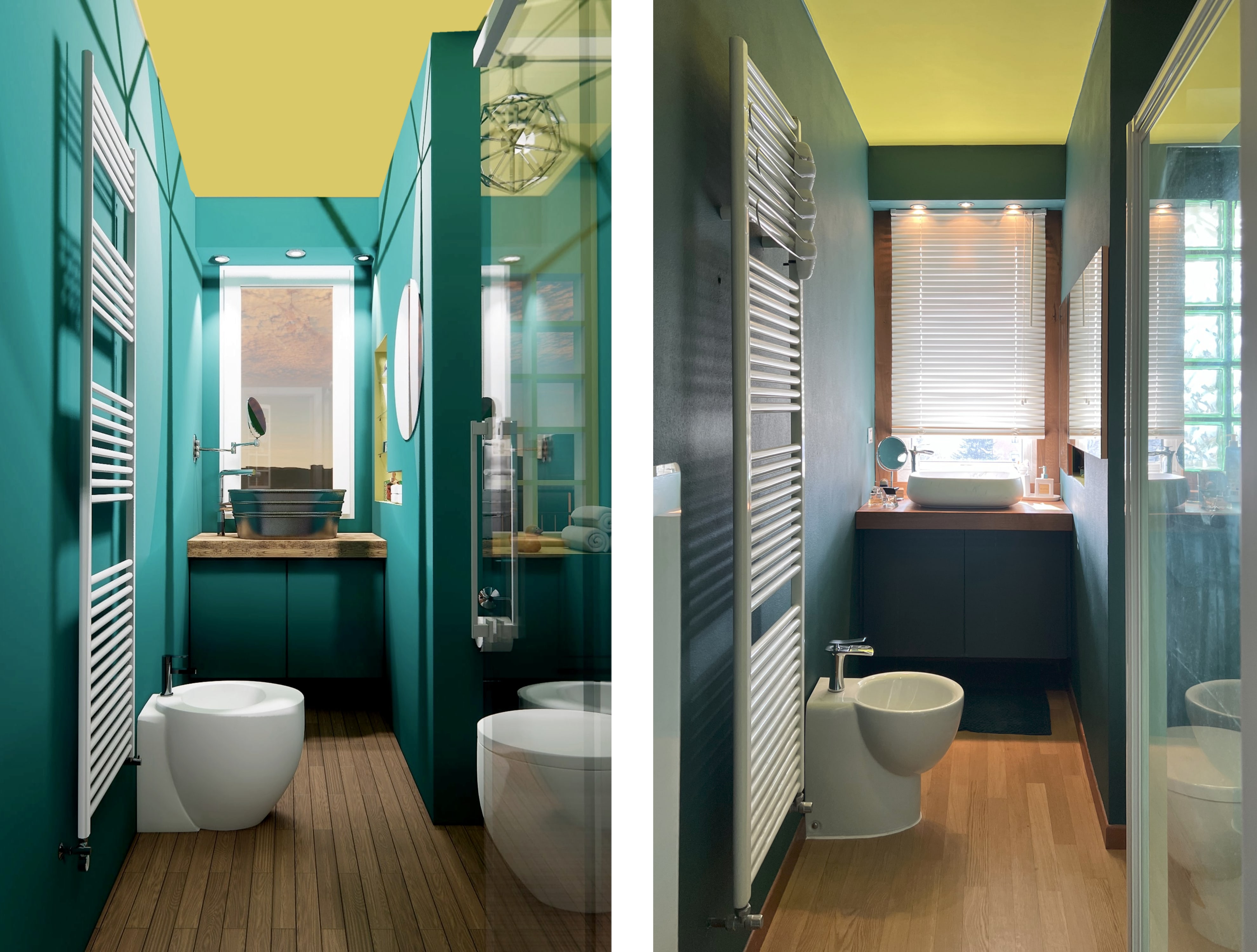 Bagno: rendering e realizzazione